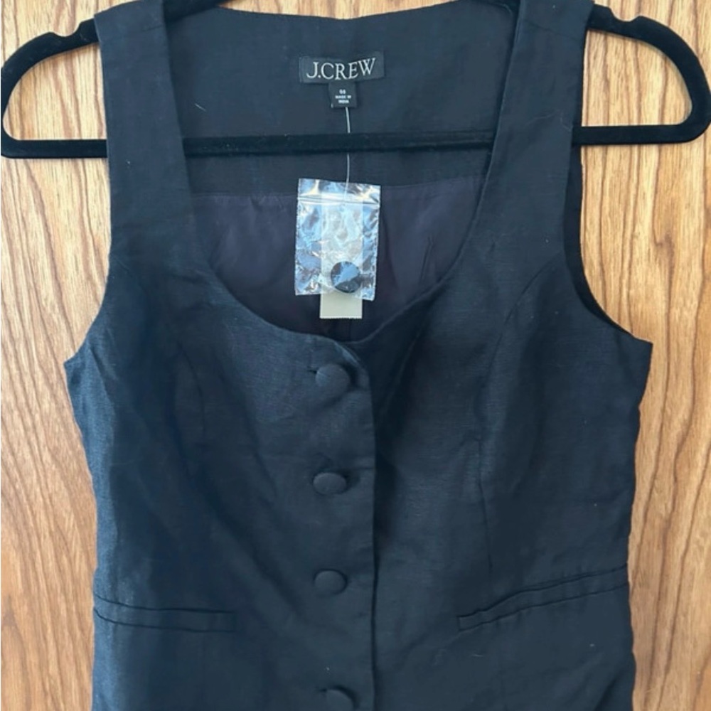 J. Crew linen Black Top